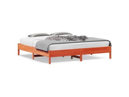 Postel bez matrace voskově hnědá 200 x 200 cm masivní borovice 842685