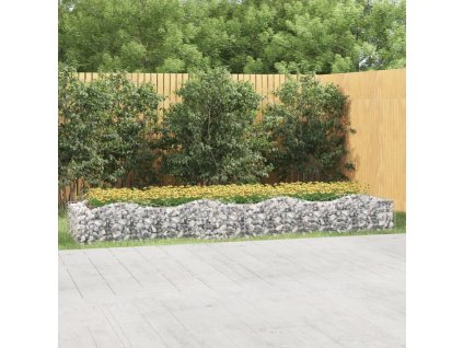 Klenutý gabion vyvýšený záhon 400x100x50 cm pozinkované železo 153551