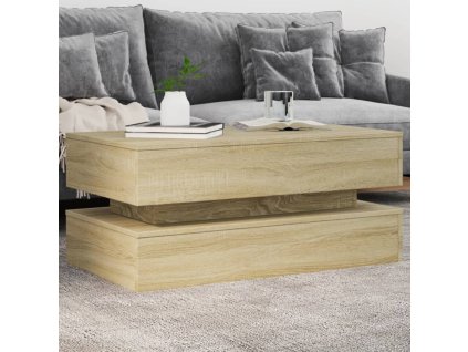 Konferenční stolek s LED osvětlením dub sonoma 90 x 50 x 40 cm 839863