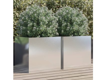 Truhlíky 2 ks stříbrné 49 x 47 x 46 cm nerezová ocel 841568