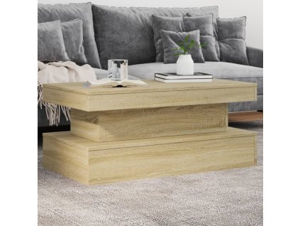 Konferenční stolek s LED osvětlením dub sonoma 90 x 50 x 40 cm 839849