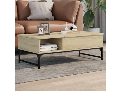 Konferenční stolek dub sonoma 100 x 50 x 35 cm kompozit a kov 845392