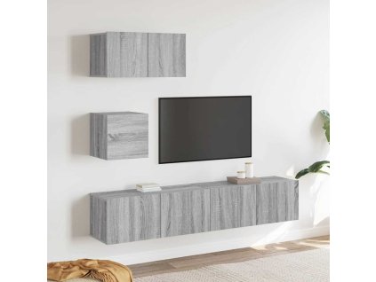 4dílný set TV skříněk šedý sonoma kompozitní dřevo 3114644