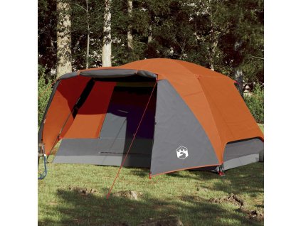 Kempingový stan s verandou pro 4 osoby oranžový nepromokavý 94417