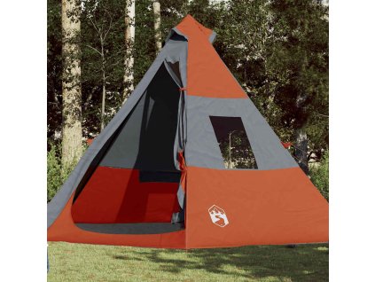 Kempingový stan týpí pro 7 osob oranžový nepromokavý 94429