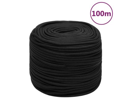 Lodní lano celočerné 8 mm 100 m polypropylen 152503