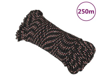 Pracovní lano černé 5 mm 250 m polypropylen 152335