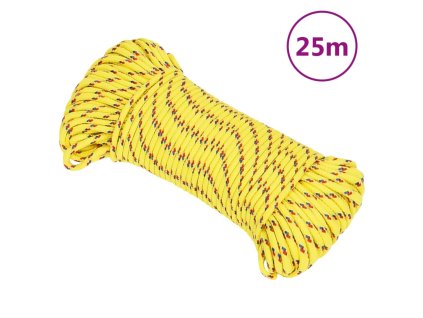 Lodní lano žluté 5 mm 25 m polypropylen 152597