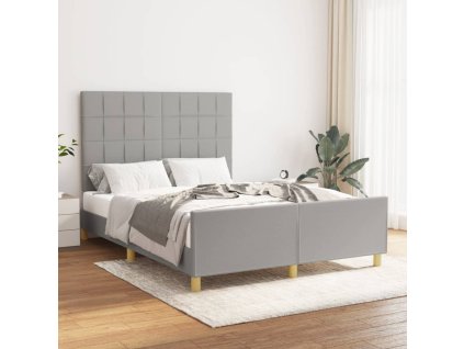 Rám postele bez matrace světle šedý 140 x 200 cm textil 3125057