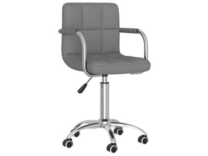 Otočná jídelní židle světle šedá textil 3087969