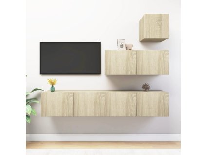 4dílný set TV skříněk dub sonoma kompozitní dřevo 3079051