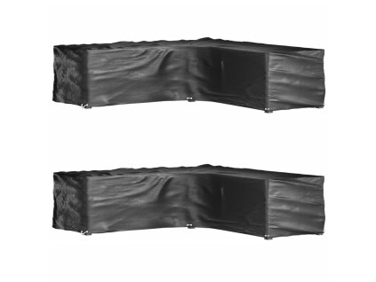 Plachty na zahradní nábytek tvar L 2 ks 16 oček 250x250x70 cm 3155372