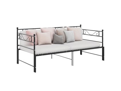 Rám vysouvací postele/pohovky černý kovový 90 x 200 cm 324770