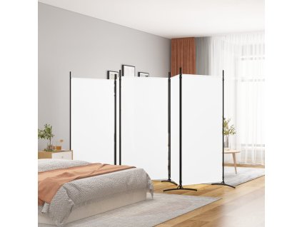 5dílný paraván bílý 433x180 cm textil 350266
