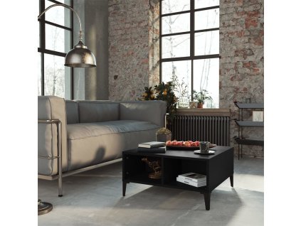 Konferenční stolek černý 60 x 60 x 30 cm dřevotříska 805987