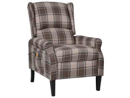 Masážní polohovací křeslo béžové textil 329303