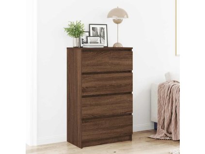 Příborník hnědý dub 60 x 35 x 98,5 cm kompozitní dřevo 815077