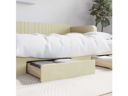 Zásuvky pod postel 2 ks krémové kompozitní dřevo a umělá kůže 833924