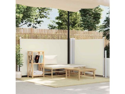 Zatahovací boční markýza / zástěna krémová 120 x 1000 cm 48479