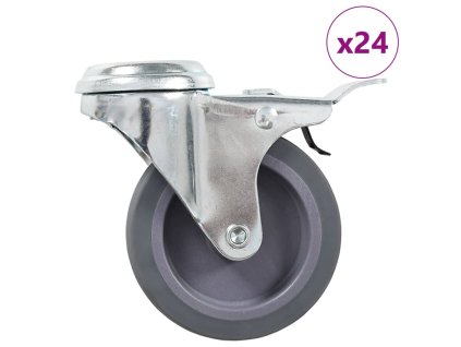 24 ks otočná kolečka s otvorem pro šroub 75 mm 277859