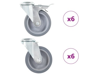 12 ks otočná kolečka s otvorem pro šroub 100 mm 277892