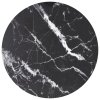 Stolní deska černá Ø 50 x 0,8 cm tvrzené sklo mramorový design 322263
