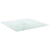 Stolní deska bílá 50 x 50 cm 6 mm tvrzené sklo mramorový design 322254