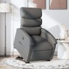 Zvedací polohovací křeslo tmavě šedé textil 3203979