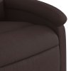 Zvedací masážní polohovací křeslo tmavě hnědé textil 3204181