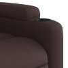 Zvedací masážní polohovací křeslo tmavě hnědé textil 3204499