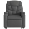 Zvedací polohovací křeslo tmavě šedé textil 3204597
