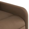 Zvedací masážní polohovací křeslo hnědé textil 3206808