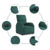Elektrické polohovací křeslo tmavě zelené textil 3204806