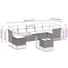 8dílná zahradní sedací souprava a podušky světle šedá polyratan 3249821