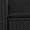 Zahradní pohovka s polštáři pro 2 osoby černá polyratan 365989