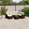 8dílná zahradní sedací souprava s poduškami hnědá polyratan 3263539