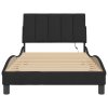 Rám postele s LED osvětlením bez matrace Hanko černý 100 x 200 cm samet 3213765