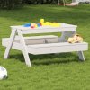 Piknikový stůl pro děti bílý 88x97x52 cm masivní borové dřevo 832597