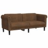 Pohovka 2místná hnědá umělá semišová kůže 372584