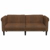 Pohovka 2místná hnědá umělá semišová kůže 372584
