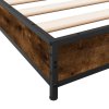 Rám postele kouřový dub 120 x 200 cm kompozitní dřevo a kov 845153