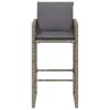 Zahradní barové stoličky s poduškami 2 ks šedé polyratan 368707