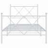 Kovový rám postele s hlavovým a nožním čelem bílý 90 x 200 cm 376562