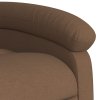 Elektrické zvedací polohovací křeslo hnědé textil 3204120