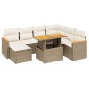 8dílná zahradní sedací souprava s poduškami béžová polyratan 3273193
