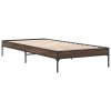 Rám postele hnědý dub 90 x 200 cm kompozitní dřevo a kov 845035