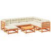 8dílná zahradní sedací souprava podušky voskově hnědá borovice 3299557