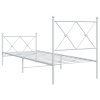 Kovový rám postele s hlavovým a nožním čelem bílý 80 x 200 cm 376560