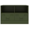 TV skříňky 2 ks olivově zelené 67 x 39 x 44 cm ocel 841748