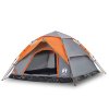 Kempingový stan kupole pro 5 šedý a oranžový rychloupínací 4004187